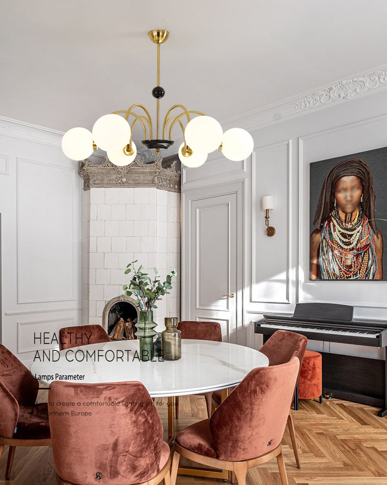 Modern Chandeliers For Dining Room Globe-Shaped Chandelier Pendant Light