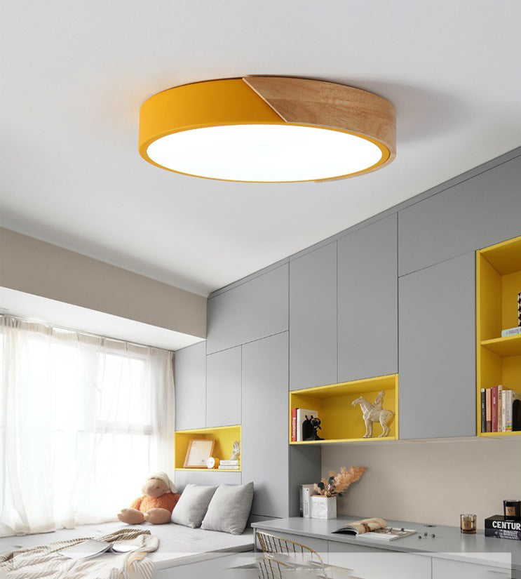 Green 1-Light Flush Mount Fixture Modern Style Acrylic Round Flush Ceiling Lights