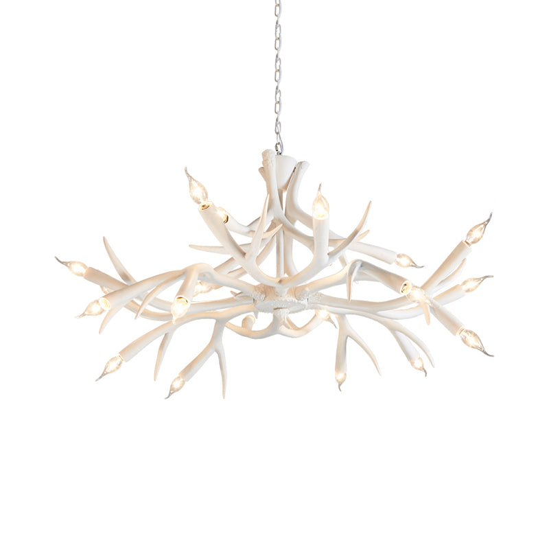 Resin Sputnik Chandelier Lamp Contemporary 22-Head Dining Room Pendant Ceiling Light in White