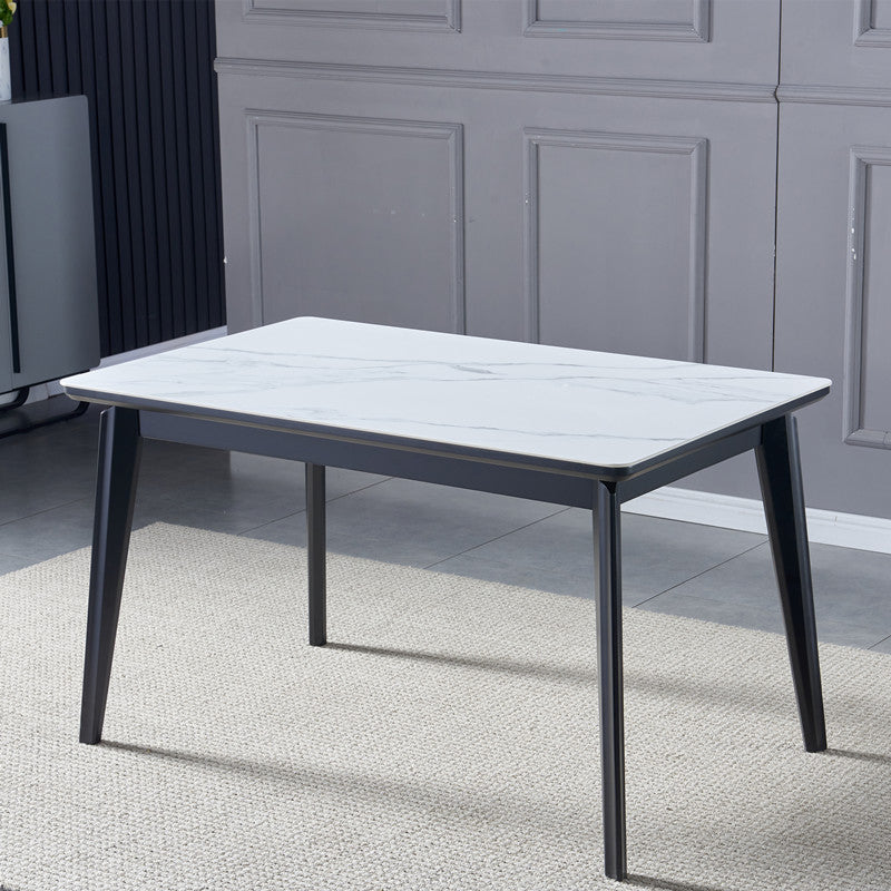 Fixed Sintered Stone Top Kitchen Table Set with 4 Legs Base Dining Furniture for Home