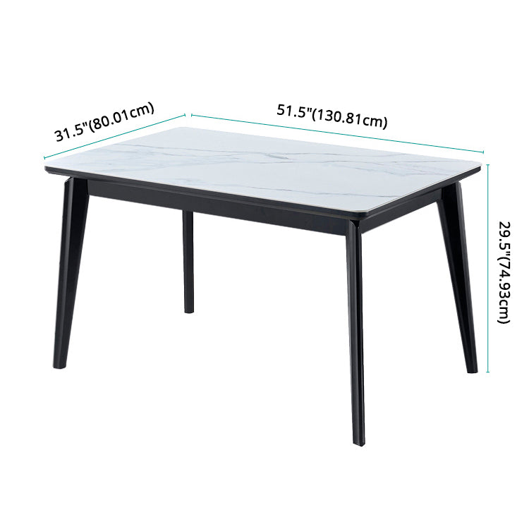 Fixed Sintered Stone Top Kitchen Table Set with 4 Legs Base Dining Furniture for Home