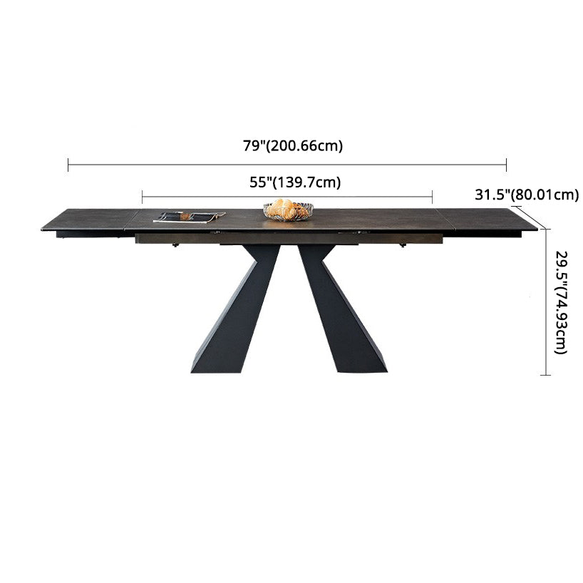 Modern Rectangle Shape Dinette Set Sintered Stone Top Dining Table Furniture for Dining Room