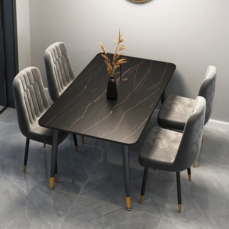 Rectangle Contemporary Sintered Stone Dining Room Set with 4 Legs Table Dining Table Sets