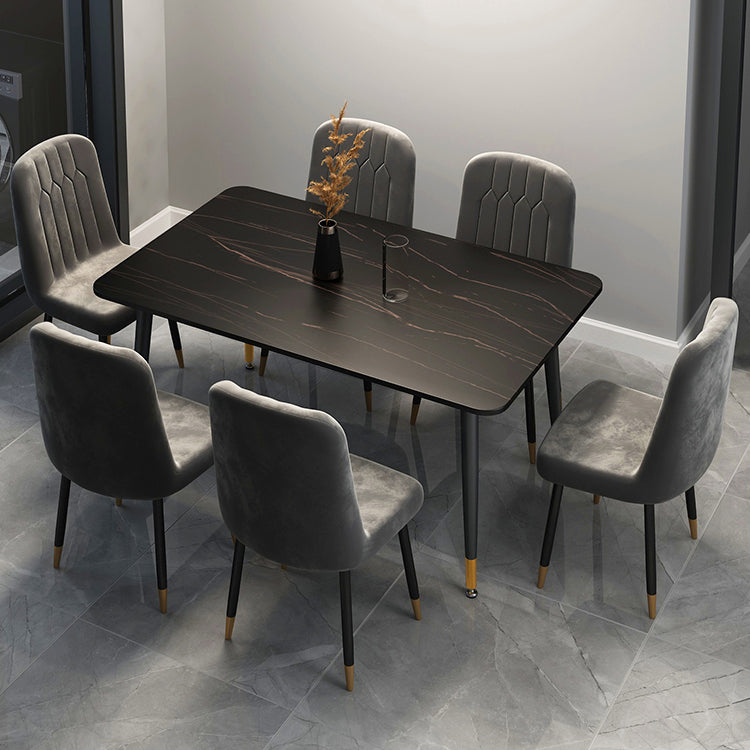 Rectangle Contemporary Sintered Stone Dining Room Set with 4 Legs Table Dining Table Sets