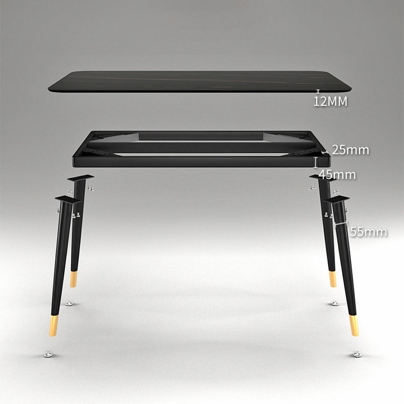 Rectangle Contemporary Sintered Stone Dining Room Set with 4 Legs Table Dining Table Sets