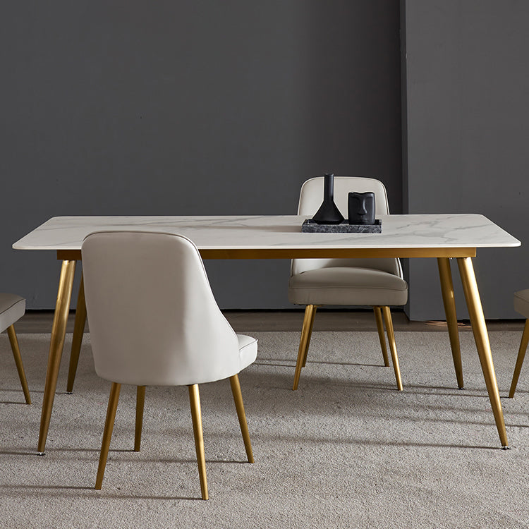Modern Style Sintered Stone Dining Table with White Rectangle Shape Table for Home Use