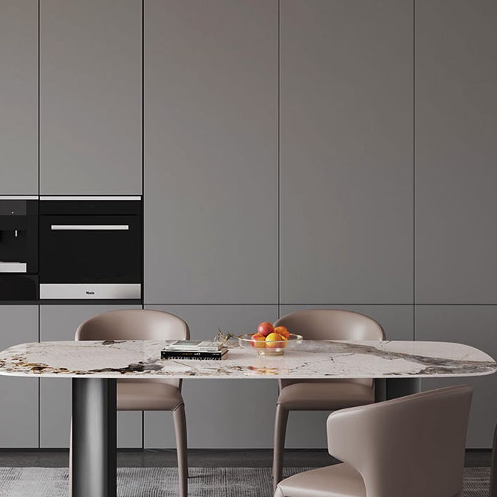 Modern Style Sintered Stone Dining Table with Rectangle Shape Standard Height Table for Home Use