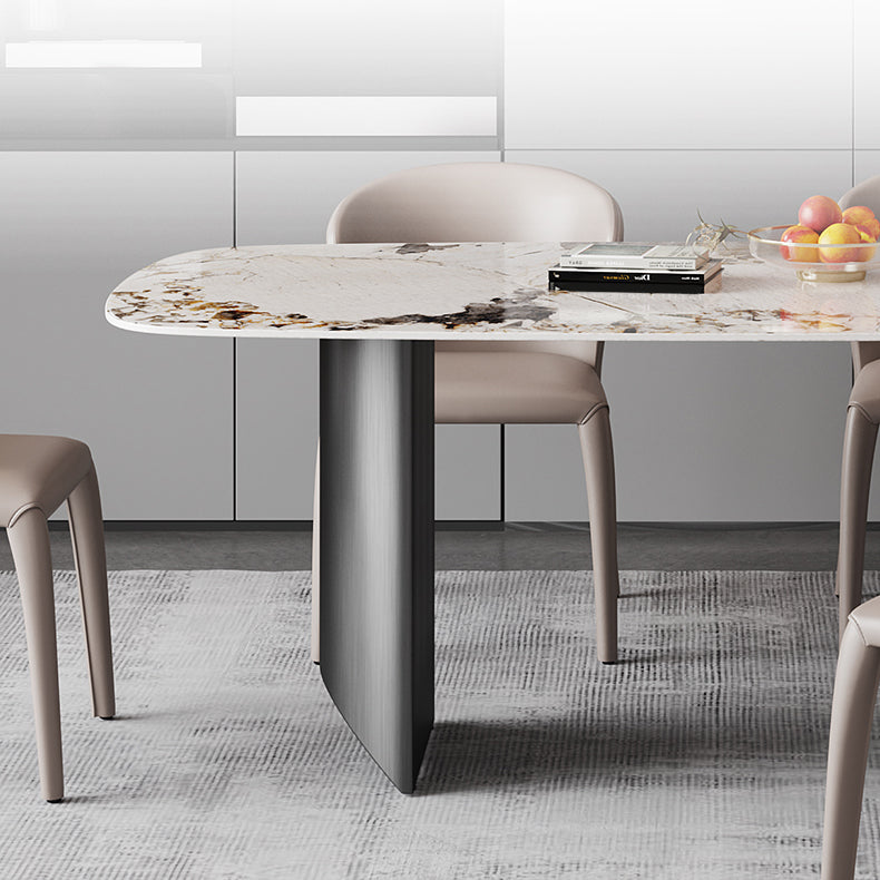 Modern Style Sintered Stone Dining Table with Rectangle Shape Standard Height Table for Home Use
