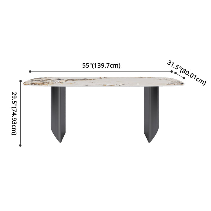 Modern Style Sintered Stone Dining Table with Rectangle Shape Standard Height Table for Home Use