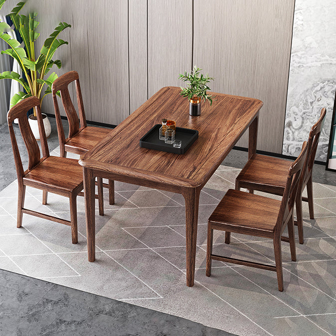 Traditional Solid Wood Rectangle Dining Room Set Standard Height Home Use Dining Table Furniture