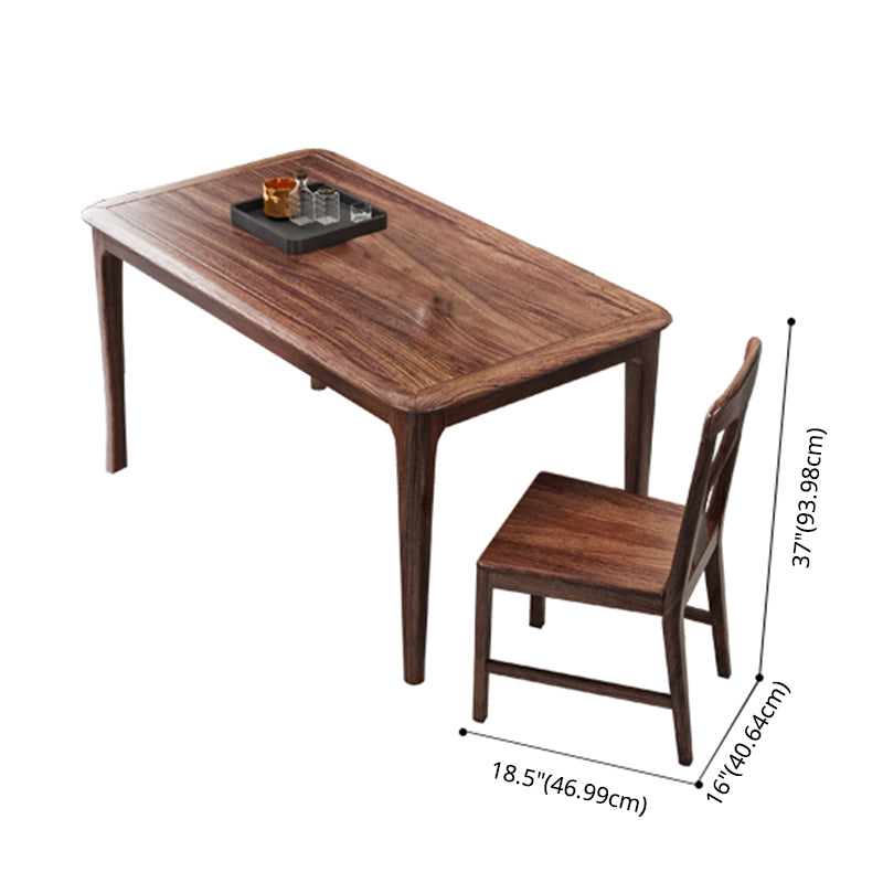 Traditional Solid Wood Rectangle Dining Room Set Standard Height Home Use Dining Table Furniture