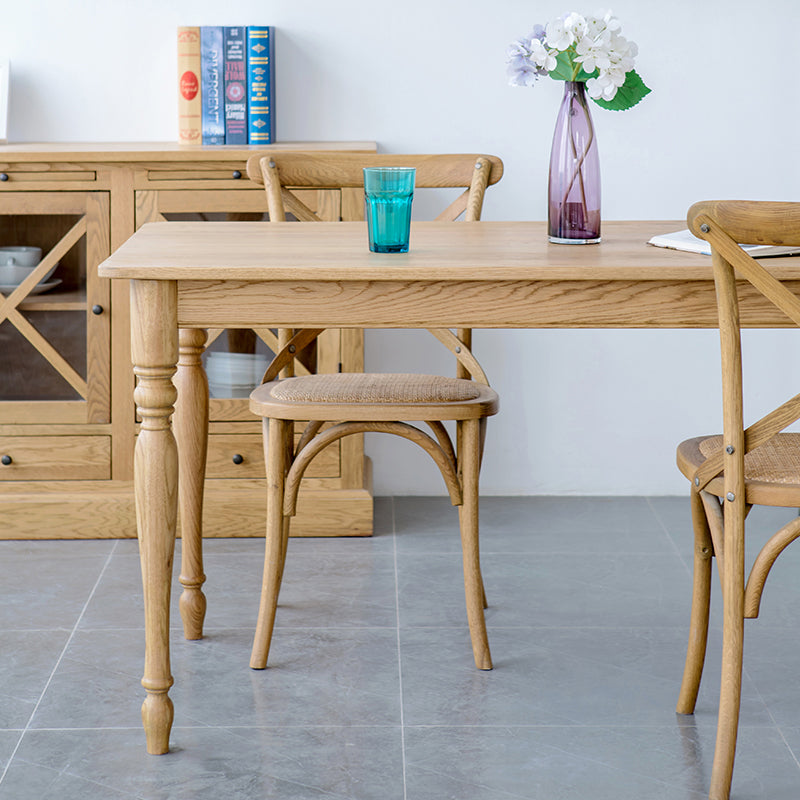 Traditional Solid Wood Dining Room Set with Rectangle Top and 4 Legs Base Dining Furniture