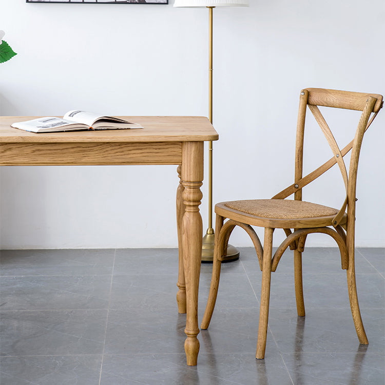 Traditional Solid Wood Dining Room Set with Rectangle Top and 4 Legs Base Dining Furniture