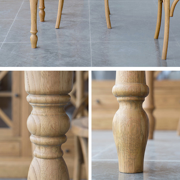 Traditional Solid Wood Dining Room Set with Rectangle Top and 4 Legs Base Dining Furniture