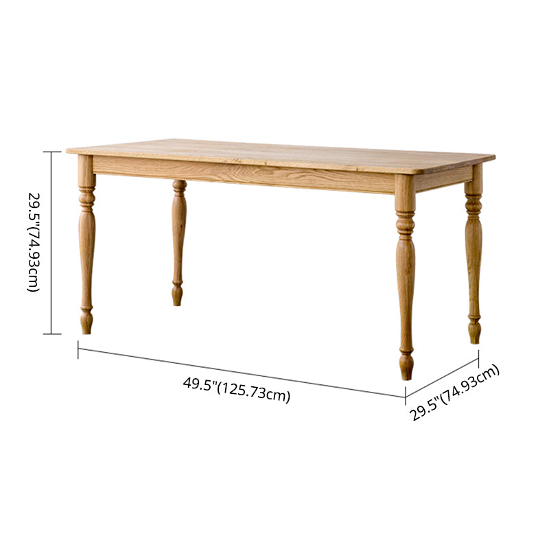 Traditional Solid Wood Dining Room Set with Rectangle Top and 4 Legs Base Dining Furniture