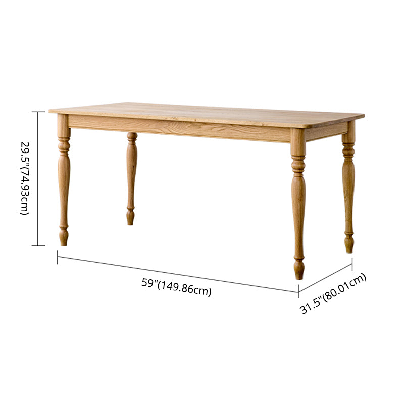 Traditional Solid Wood Dining Room Set with Rectangle Top and 4 Legs Base Dining Furniture