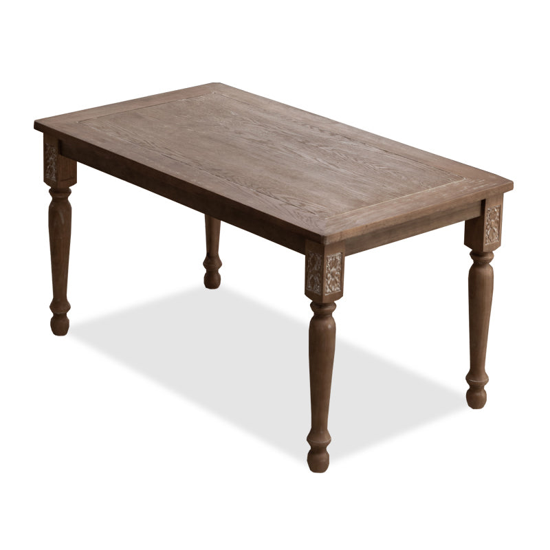 Country Solid Wood Dining Table Set with 4 Legs Base Dining Room Furniture for Home Use