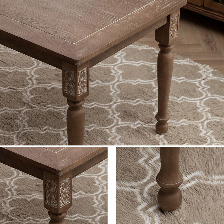 Country Solid Wood Dining Table Set with 4 Legs Base Dining Room Furniture for Home Use