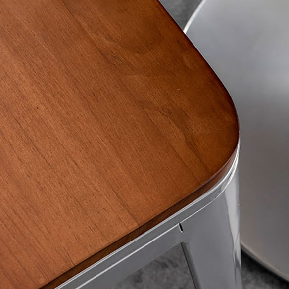 Industrial Wooden Dining Room Set with Rectangle Table and Iron Base Kitchen Table Set