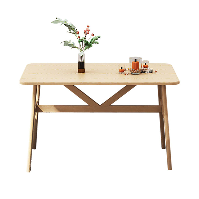 Contemporary Wood Rectangle Shape Dining Furniture 4 Legs Table Formal for Dining Room