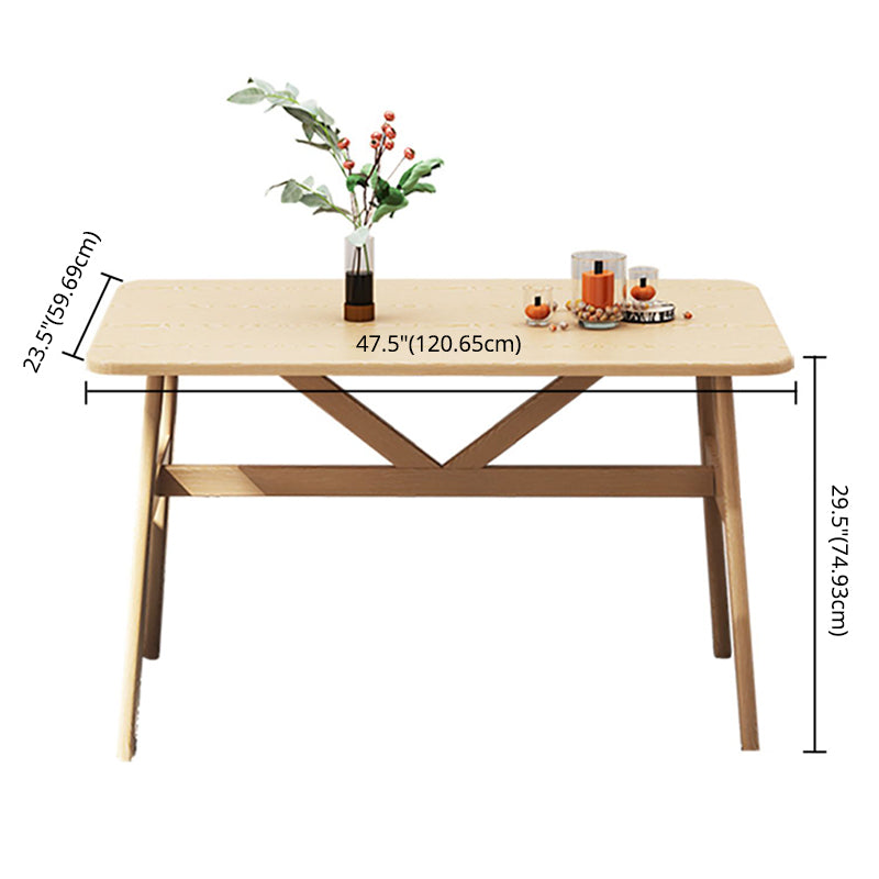 Contemporary Wood Rectangle Shape Dining Furniture 4 Legs Table Formal for Dining Room