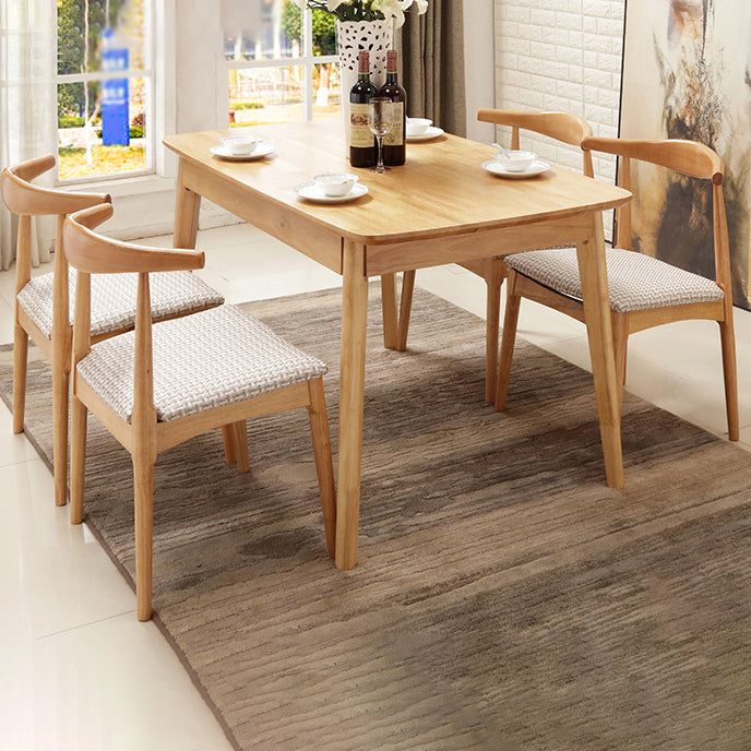 Modern Style Solid Wood Brown Dining Room Set with Rectangle Table Home Dining Table Furniture