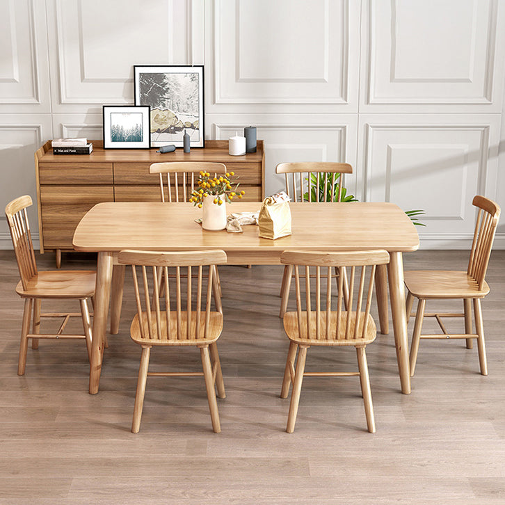 Modern Solid Wood Rectangle Dining Room Set Home Use Dining Table Furniture