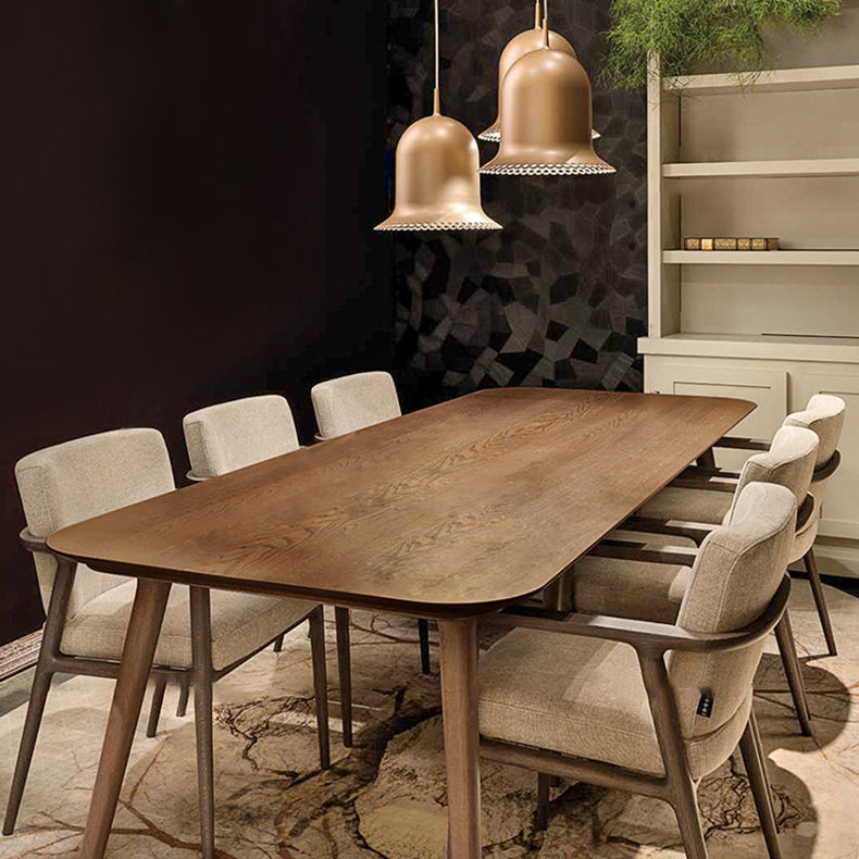 Contemporary Wooden Dining Room Set Rectangle Standard Height Formal Dining Table Furniture