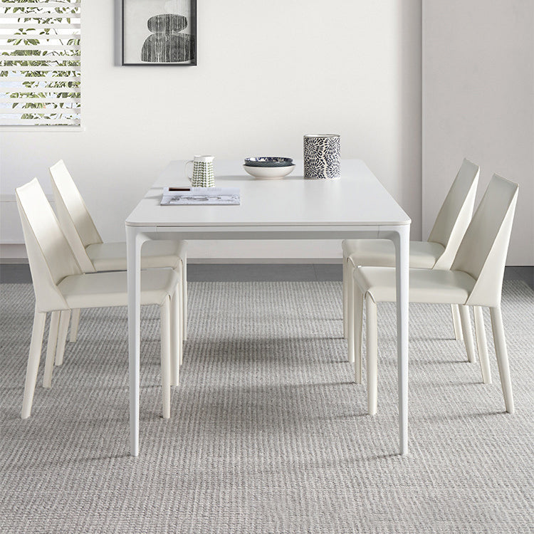 Modern Sintered Stone Rectangle Dining Set White Home Use Dining Room Furniture Set