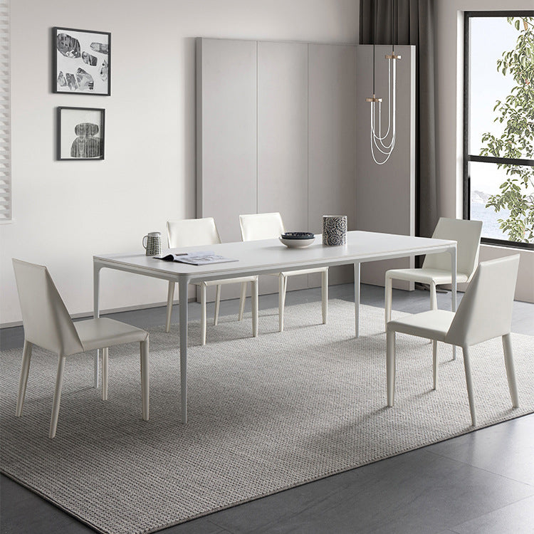 Modern Sintered Stone Rectangle Dining Set White Home Use Dining Room Furniture Set