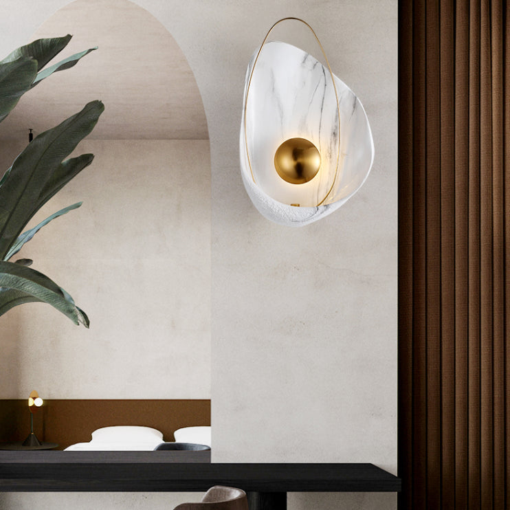 Appliques de lumière murale géométrique contemporaine lampe à support mural en résine pour le salon