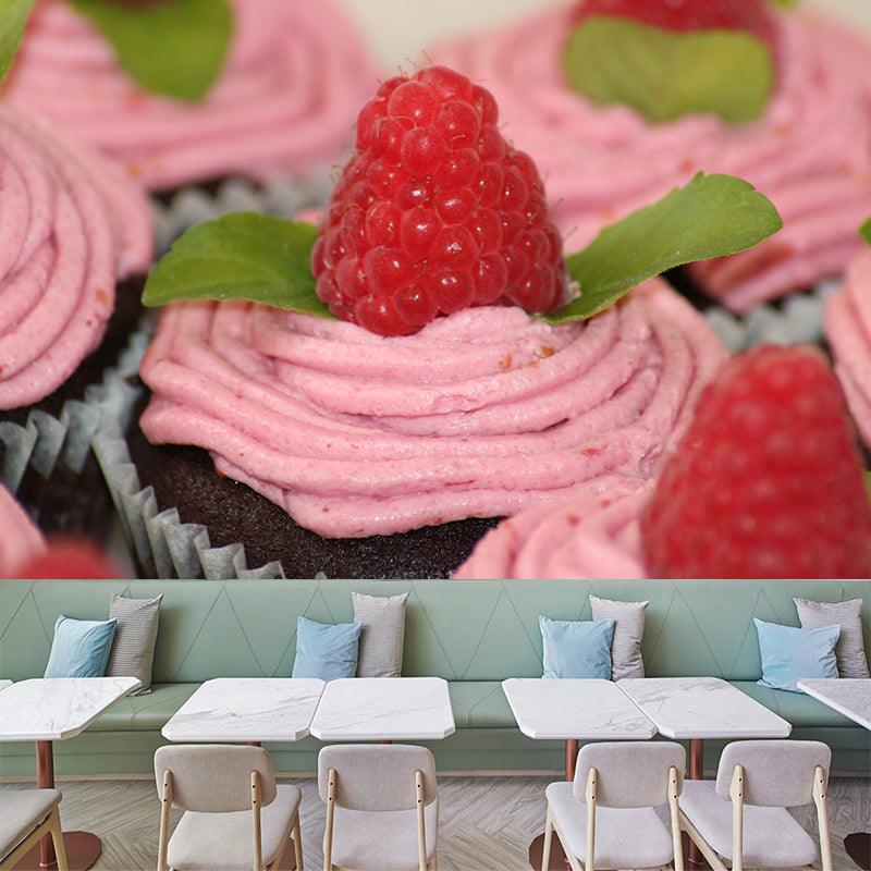 Cup Cake Wall Covering Mural Commercial Moisture Resistant Wall Decor, Custom Size