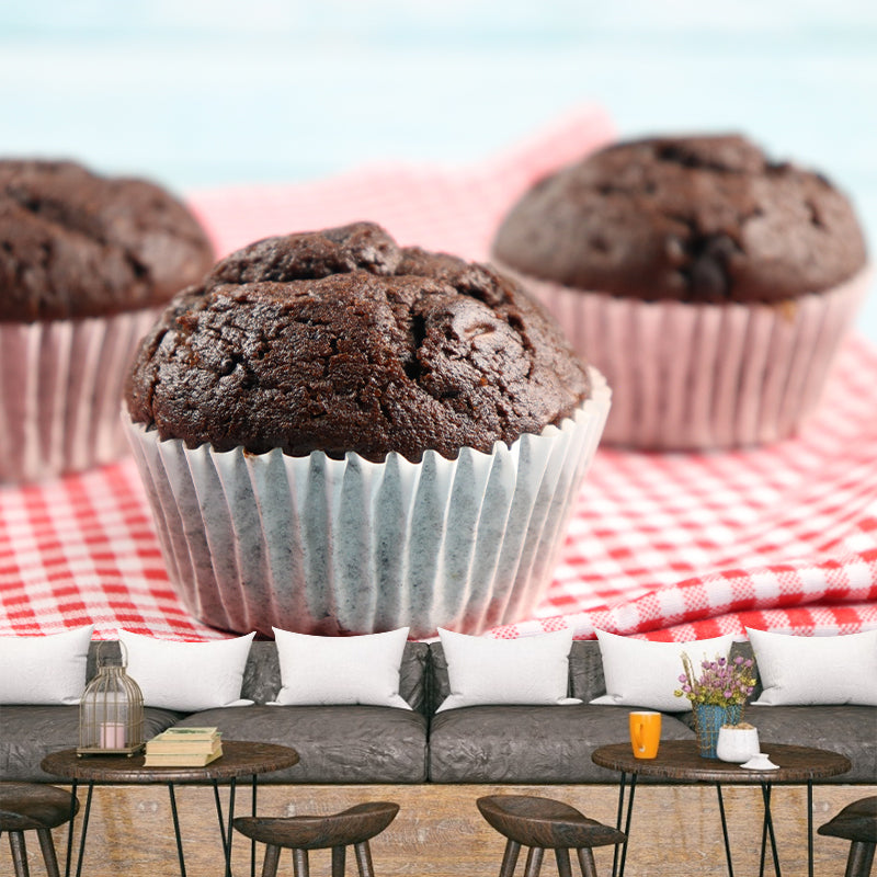 Cup Cake Wall Covering Mural Commercial Moisture Resistant Wall Decor, Custom Size