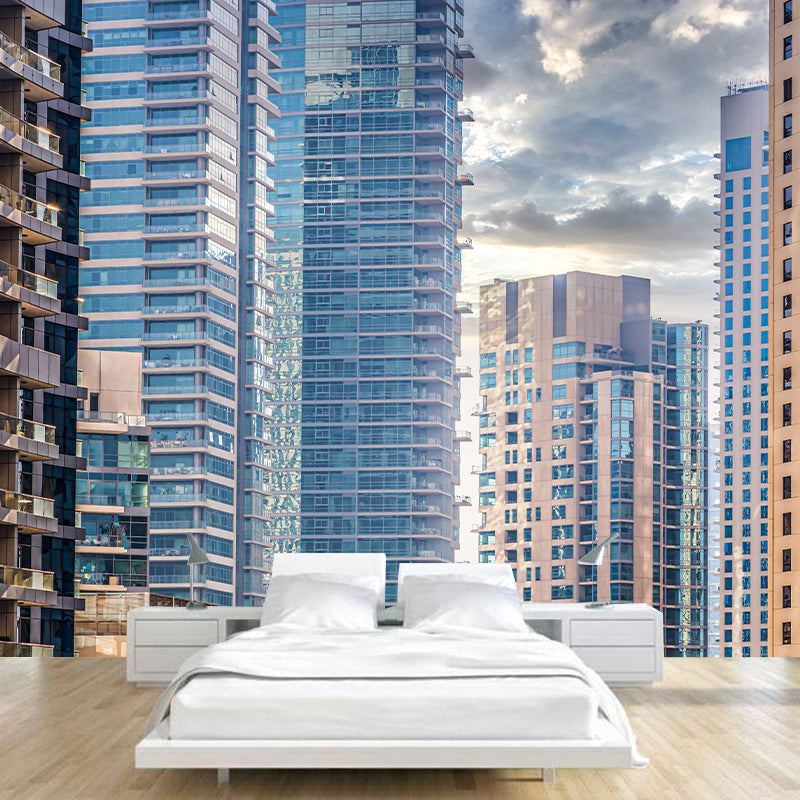 Dubai City Architectural Scenery Mural Wallpaper Modern Decorative for Meeting Room Office