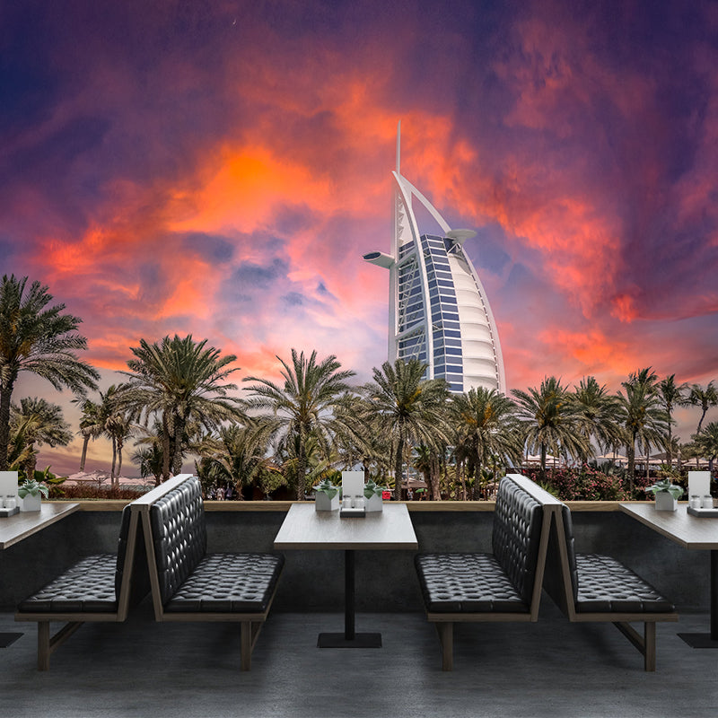 Modern Style City Mural Stain Resistant Wall Art for Living Room, Made to Measure