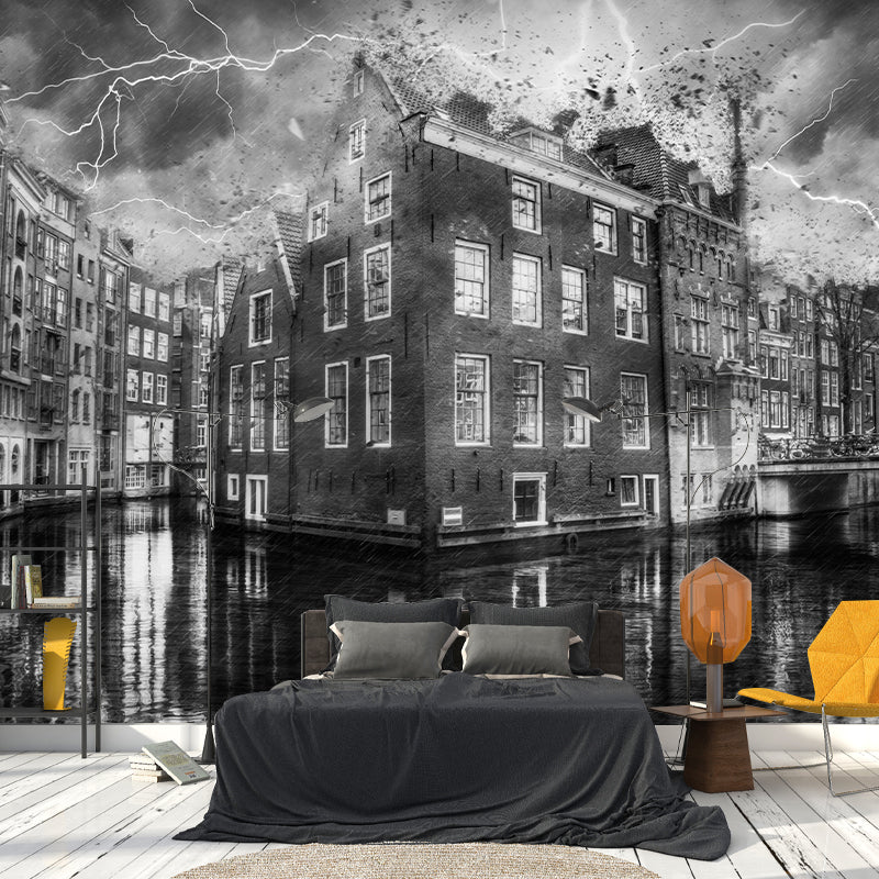 Photo City Mural Stain Resistant Meeting Room Wall Decor, Made to Measure