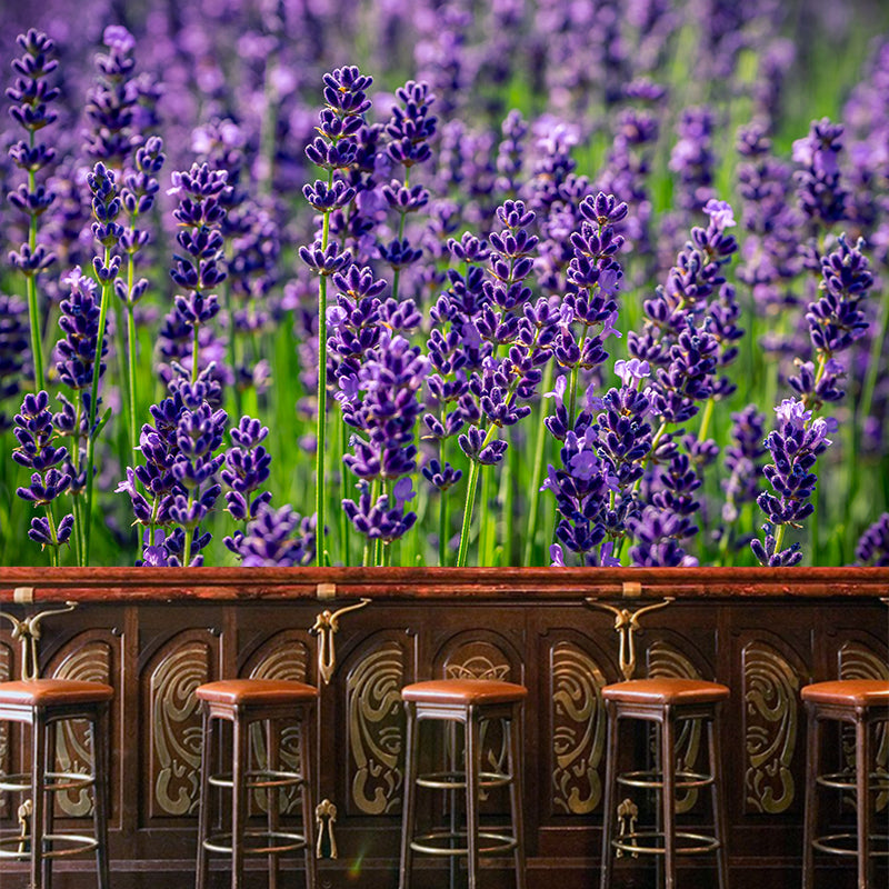 Blooming Lavender Wall Mural Decal for Living Room Bedroom, Stain Resistant