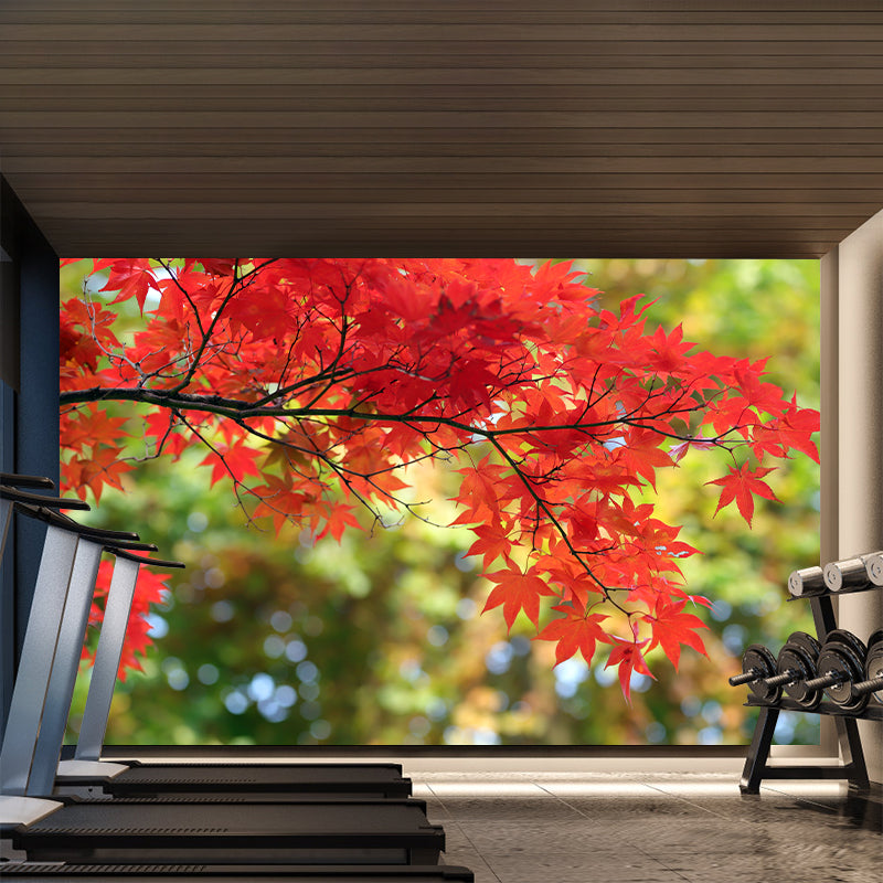 Fall Leaves Mural Wallpaper for Girl Bedroom Customised Size Wall Covering