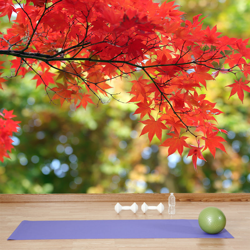 Fall Leaves Mural Wallpaper for Girl Bedroom Customised Size Wall Covering