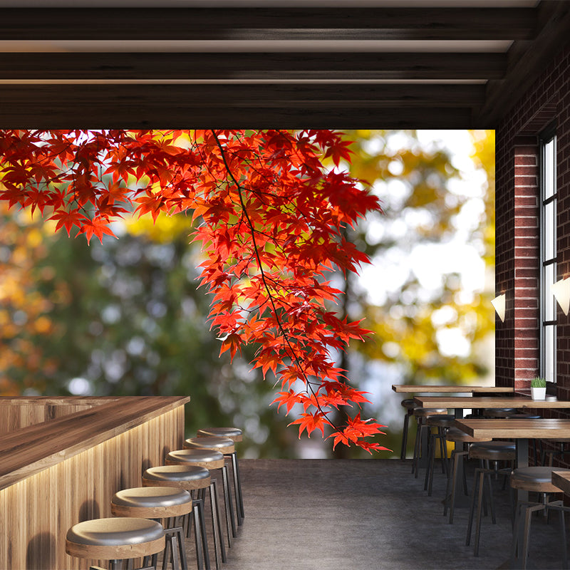 Fall Leaves Mural Wallpaper for Girl Bedroom Customised Size Wall Covering