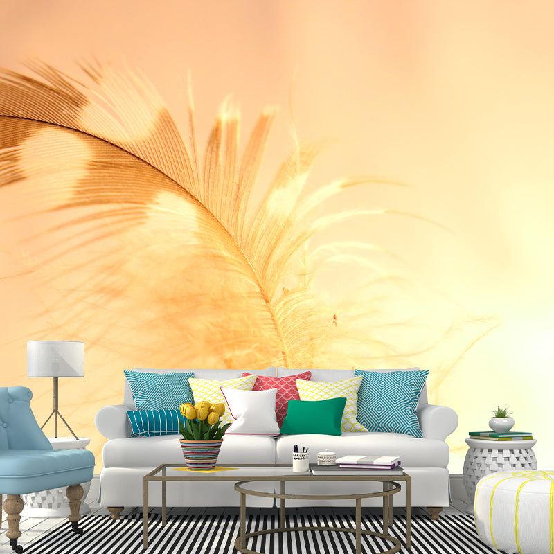 Plumage Modern Mural Wallpaper for Girl Bedroom Custom Size Wall Covering