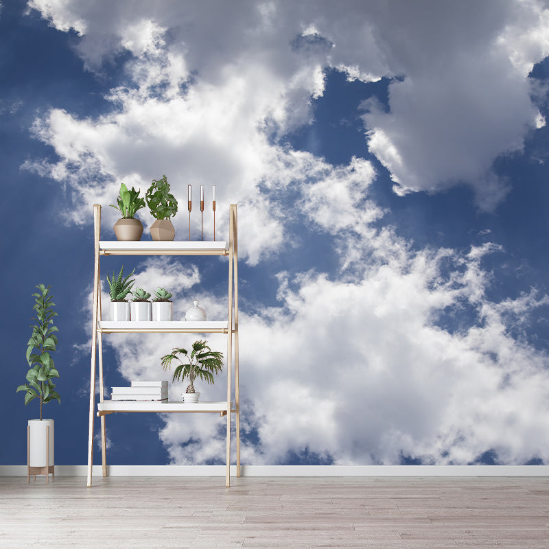 Blue Sky Mural Wallpaper for Restaurant Decor Water Resistant, Made to Measure