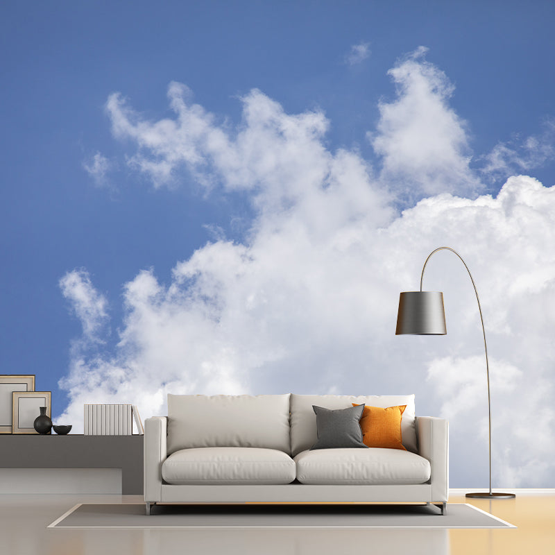 Blue Sky Mural Wallpaper for Restaurant Decor Water Resistant, Made to Measure