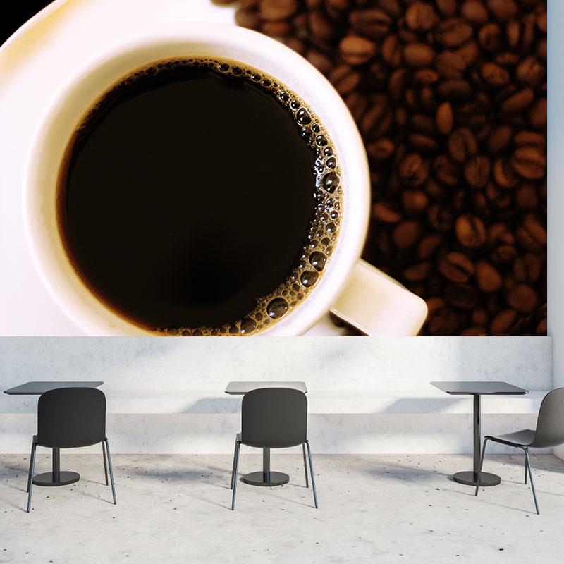 Bitter Coffee Mural Wallpaper for Restaurant Decor Waterproofing, Made to Measure