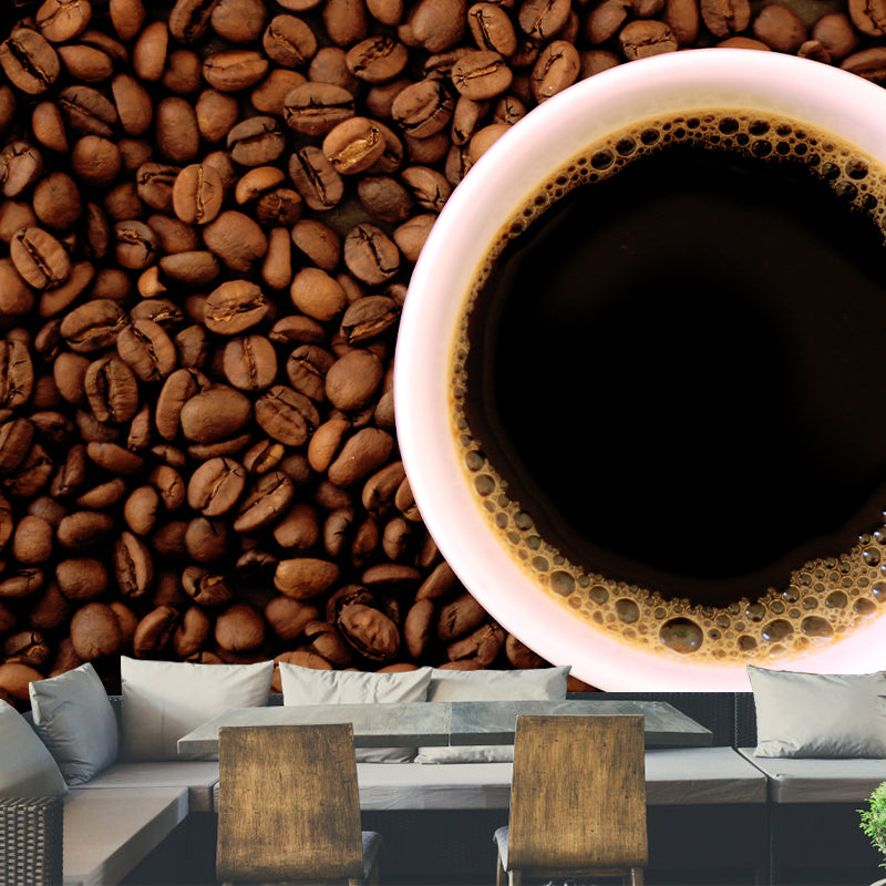 Bitter Coffee Mural Wallpaper for Restaurant Decor Waterproofing, Made to Measure