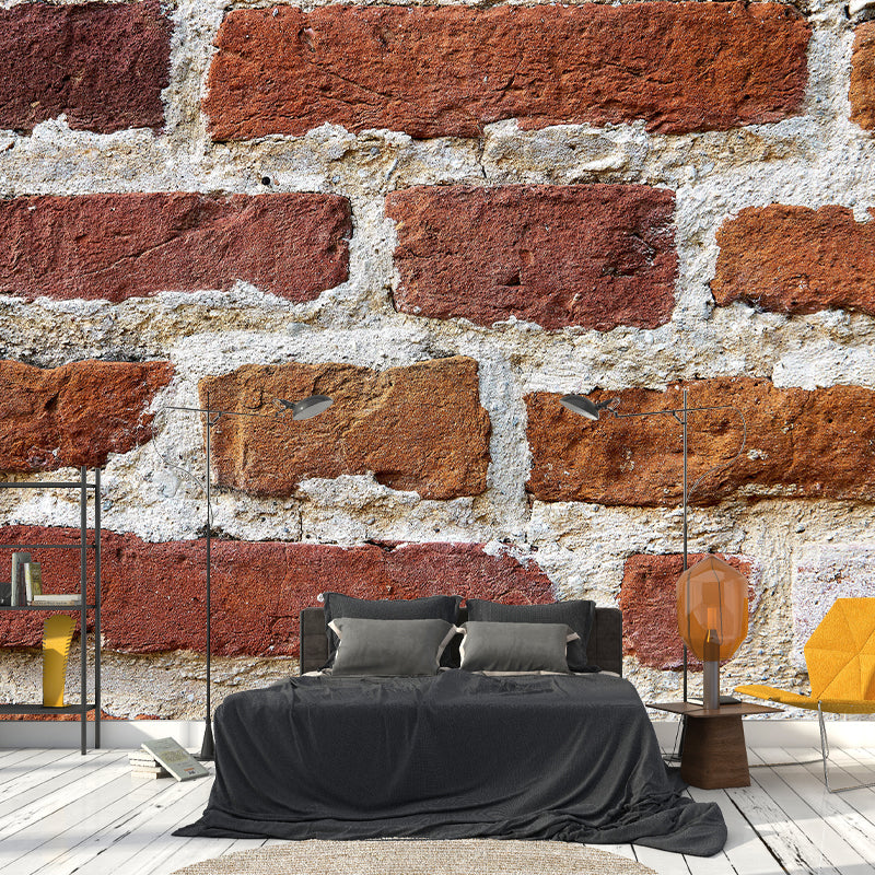 Vintage Style Brick Wall Mural Wallpaper Moisture Resistant for Living Room