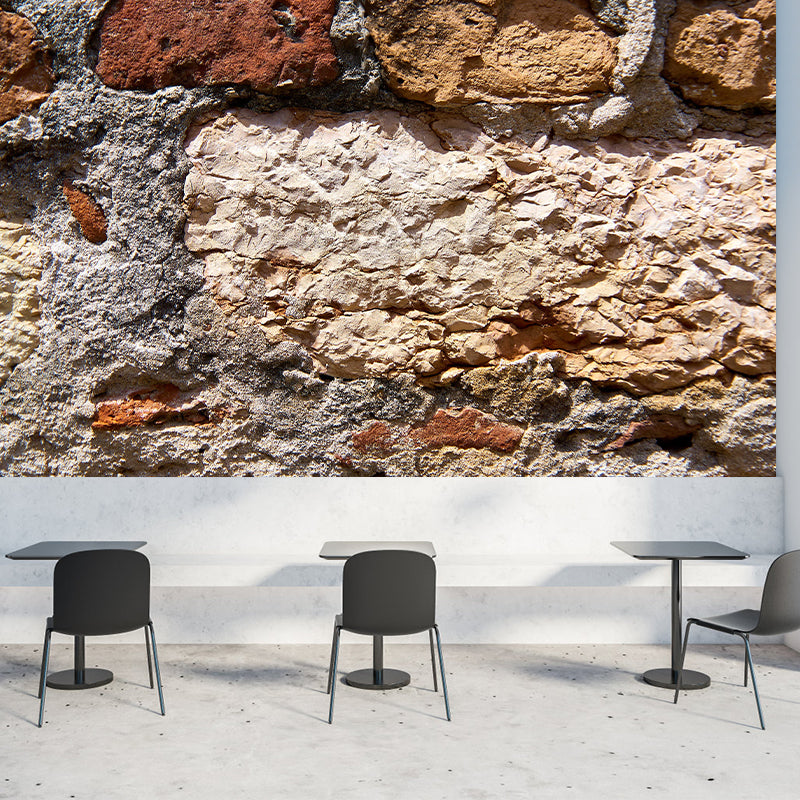 Vintage Style Brick Wall Mural Wallpaper Moisture Resistant for Living Room