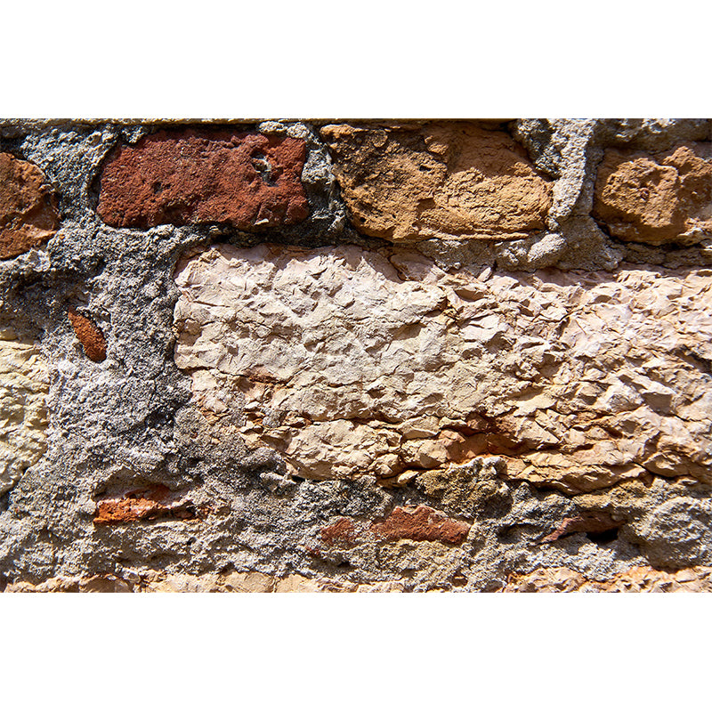 Vintage Style Brick Wall Mural Wallpaper Moisture Resistant for Living Room