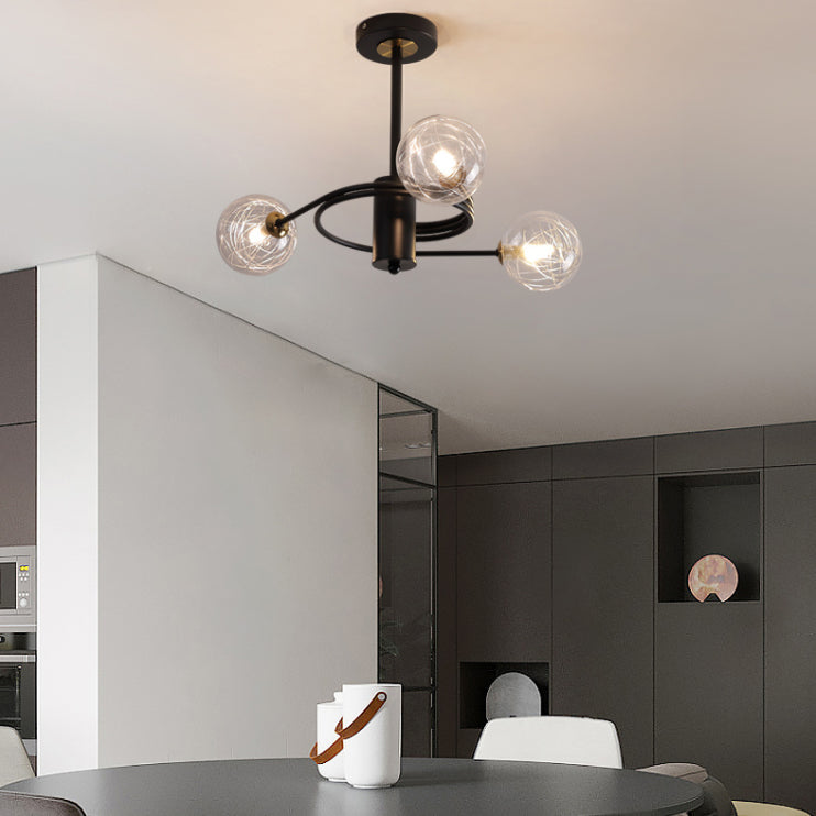 Modern Led Chandeliers Pendant Light Globes Hanging Ceiling Lights Clear Glass