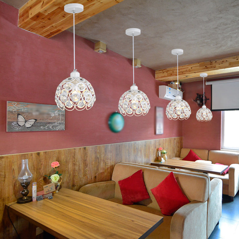 Nordic Style Pendant Lamp Global Suspension Lighting with Crystal Shade